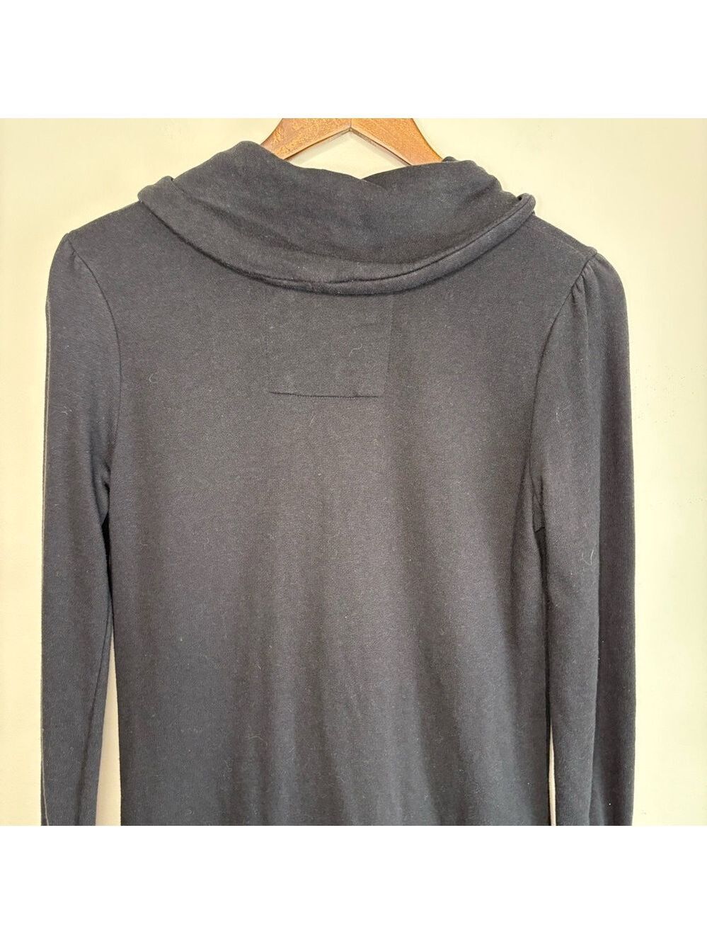 Roots Black Hoodie Dress Button Neck Medium - Picture 8 of 11
